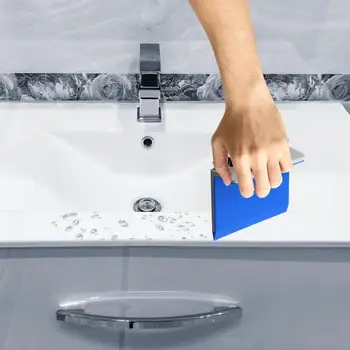 Мивка Гумен четка за почистване Многофункционален скрепер за вода с дръжка Домакински мек скраб за огледала за плотове Автомобилно стъкло