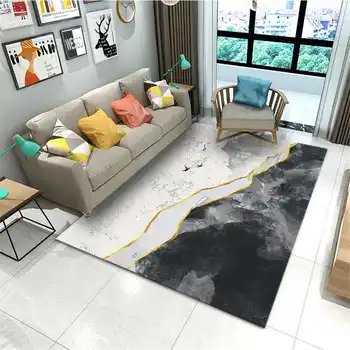 Модерен абстрактен голям килим с печат Скандинавски геометричен килим хол мека фланела нощно шкафче мат етаж мат спалня коридор
