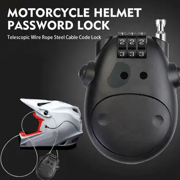Мотоциклет каска парола заключване телескопични телени въжета код заключване стоманен кабел куфар кола шейна велосипед парола заключване за велосипед Q1J7