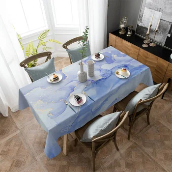 мраморна текстура градиент синя покривка за маса водоустойчива декорация на дома покривка парти кухня вечеря маса покритие