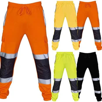 Мъжка работна униформа Дъна Безопасност Пот панталони Раирани отразяващи панталони Свободни мъжки панталони за джогинг Джогъри Пачуърк работно облекло