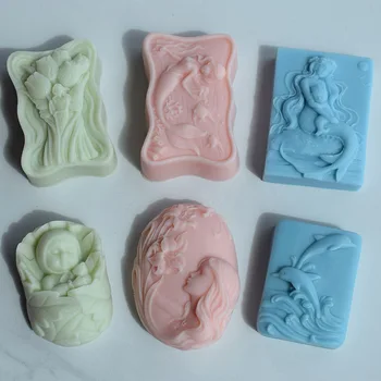 Направете ръчно изработен сапунен мухъл, всички видове 3D релефни сапунени силиконови форми