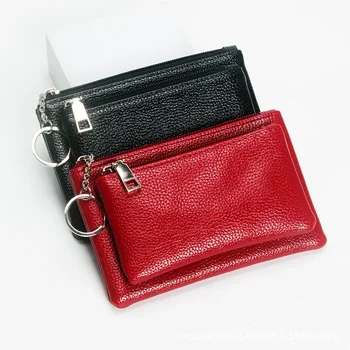 Нова свежа сладка чанта чист цвят PU кожа личи модел чанта мода малка карта чанта мода преносим