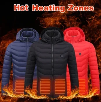 Ново отопляемо яке палто USB електрическо яке памук палто нагревател термично облекло отопление жилетка мъжки дрехи зима
