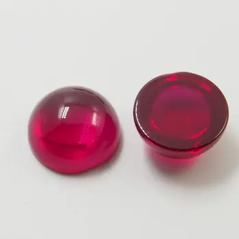 Плоскодънен синтетичен кръгъл рубин Кабошон скъпоценен камък хлабав червен корунд камък