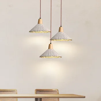 Ретро модерен минималистичен дизайнер цимент LED висулка лампа за спалня нощно шкафче осветление полилеи висящи тела