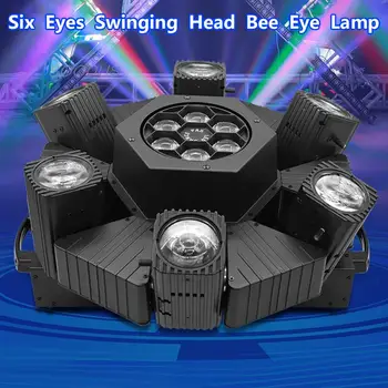 Светлини DMX 240W LED шест очи главата движеща се глава дискотека топка греда парти осветление за коледно осветление сценични светлини DJ аудитория