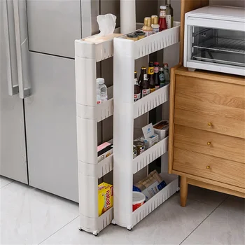 страничен организатор кухня с рафт колела вместена хладилник слоеве багажник 2/3/4 тесен баня за съхранение