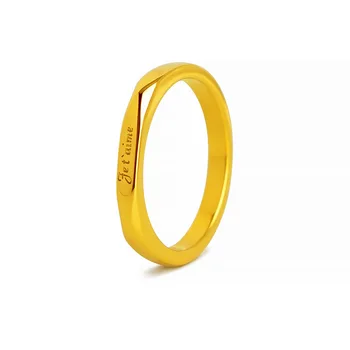 френски Обичам те пръстен за жени мъже Je t'aime златен цвят титаниева стомана аксесоари модни бижута (GR441)