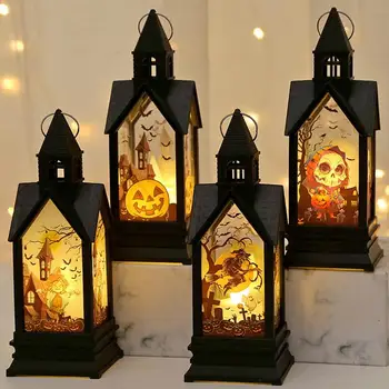 Хелоуин LED фенер декоративни готически реколта вещица фенер за маса centerpieces маса парти призрачен декорации