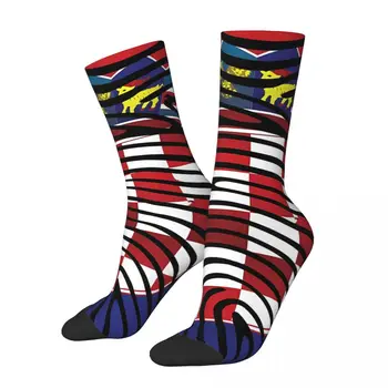 Хърватия Отпечатък от палеца на Югославия Знаме Унисекс зимни чорапи Топли щастливи чорапи уличен стил Луд чорап