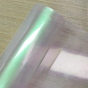 46x135cm холографски перла прозрачен винил ролка лъскав гланциран PVC филм идеален за басейн лък клипове Шиене и бродерия