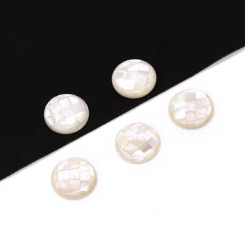 естествен морска вода черупка мозайка кръг пръстен лицето 16 мм изработени бутик мода чар дамски бижута DIY пръстен обеци огърлица